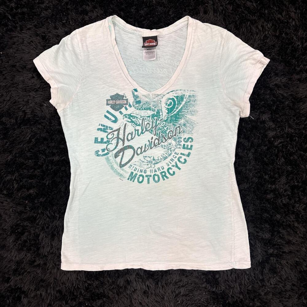 Womens y2k harley davidson graphic tee
